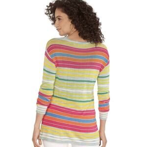 Soft Surroundings Crewneck Striped Sweater Lightweight Top Size Petite XL